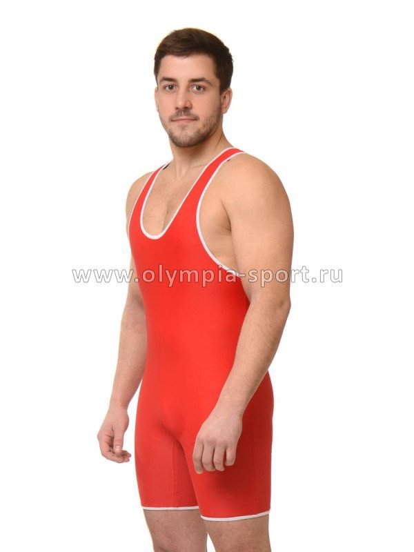Трико борцовское одностороннее (средняя пройма) цвет красный