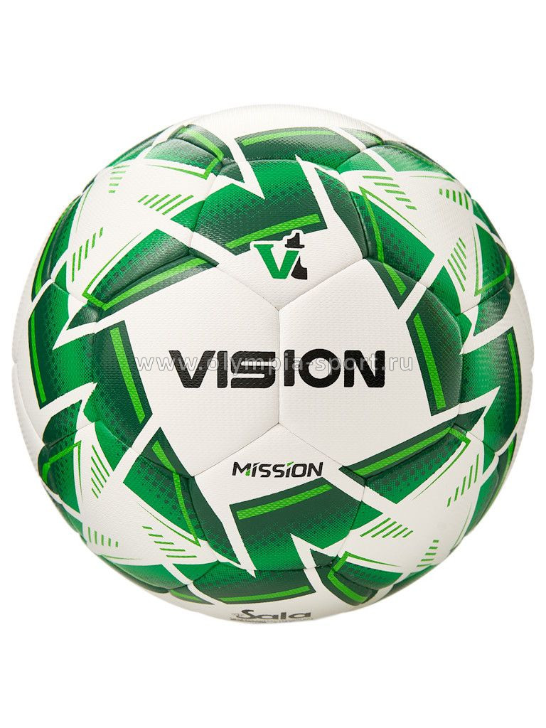 Мяч футзальный VISION MISSION, р.4, PU бело-зелен